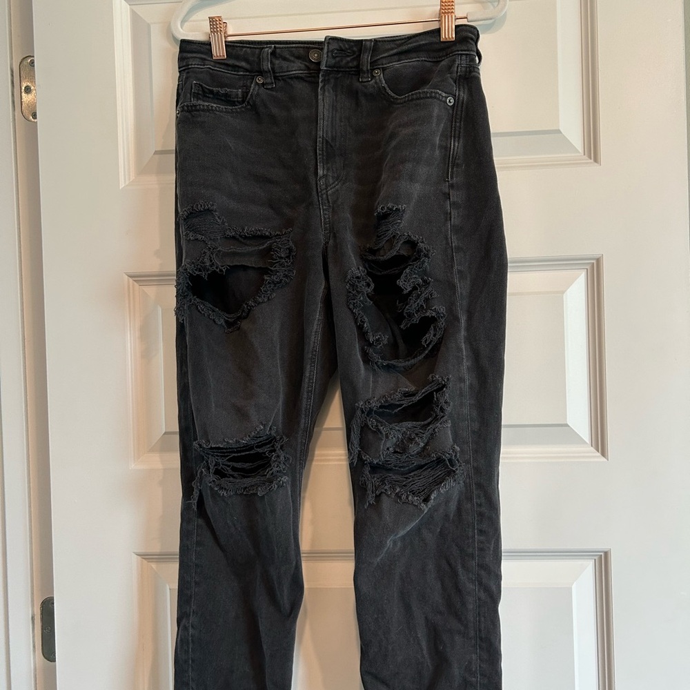 American Eagle Outfitters Black Distressed Jeans